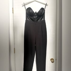 Unique Studded Leather Jumpsuit